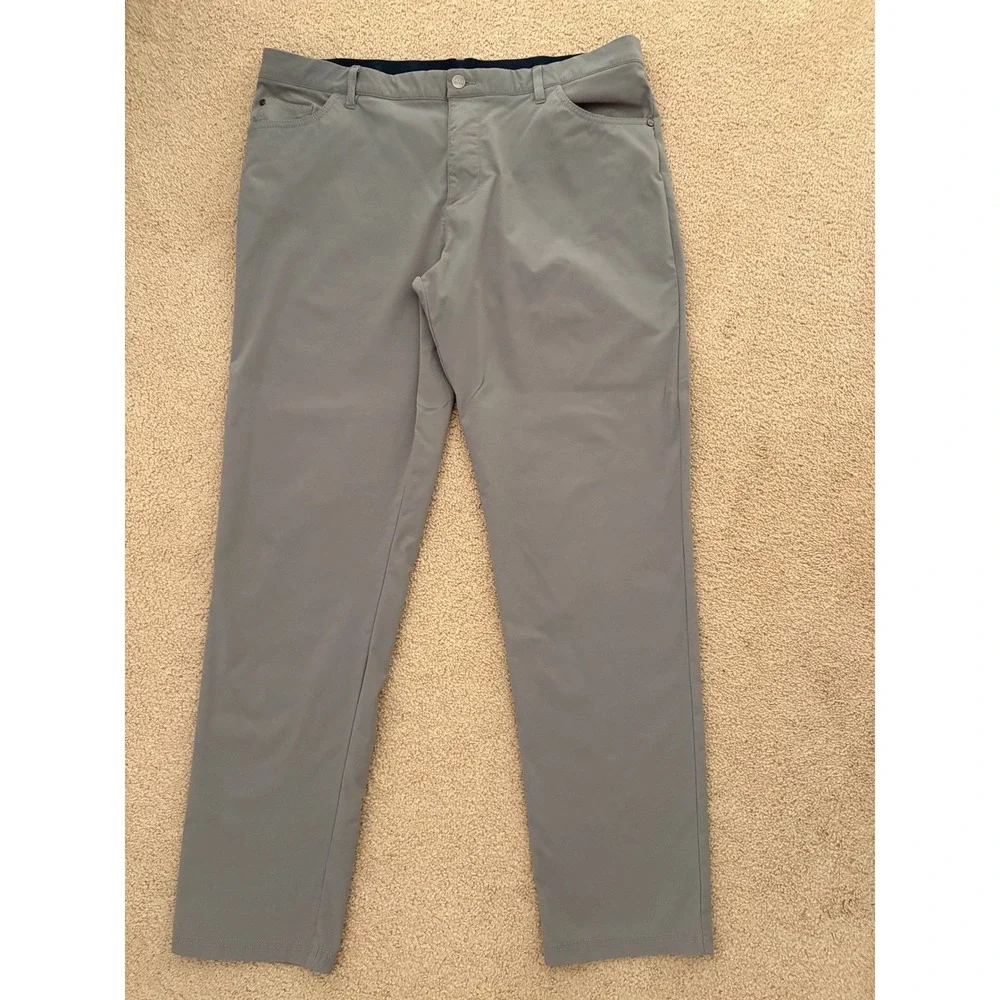 Adidas Mens Golf Go-To 5 Pocket Pants Tapered Fit 38x34 Grey Primegreen Stretch